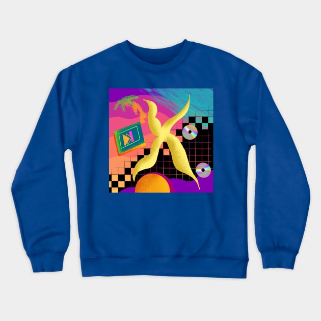 Vaporwave Aesthetic Crewneck Sweatshirt by EdinaImagery